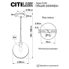 Подвесной светильник Citilux Томми CL102620 1