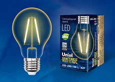 Лампа светодиодная филаментная Uniel E27 6W 2250K прозрачная LED-A60-6W/GOLDEN/E27 GLV21GO UL-00002355 1
