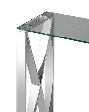 Консоль Stool Group КРОСС 115х30 прозрачное стекло сталь серебро ECST-008 1