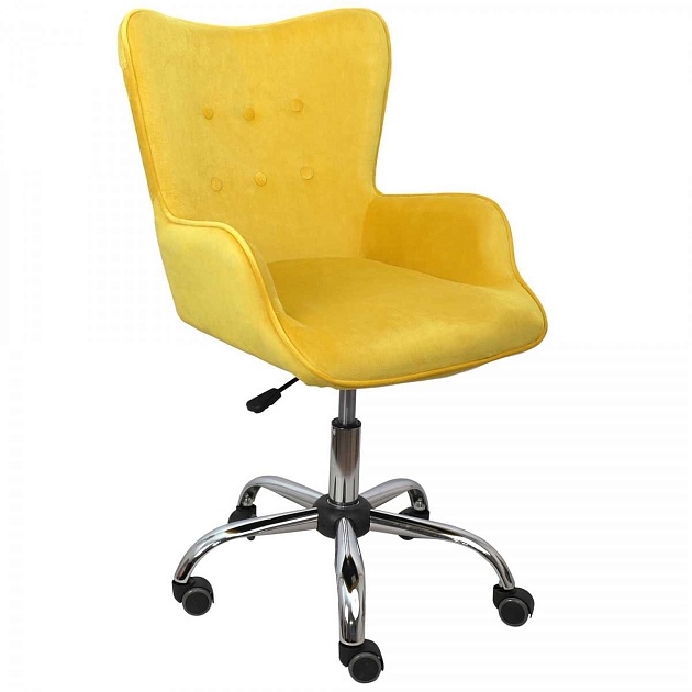 Поворотное кресло AksHome Bella желтый, велюр 77316 фото 