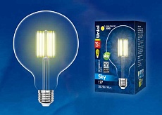Лампа светодиодная филаментная Uniel E27 15W 3000K прозрачная LED-G125-15W/3000K/E27/CL PLS02WH UL-00004860 1