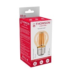 Лампа светодиодная филаментная Thomson E27 7W 2400K шар прозрачная TH-B2126 2