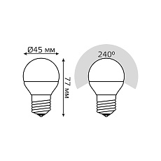 Лампа светодиодная Gauss E27 12W 3000K матовая 53212 1