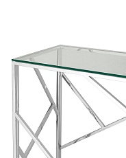 Консоль Stool Group АРТ ДЕКО 120х40 прозрачное стекло сталь серебро ECST-015 (120x40) 2