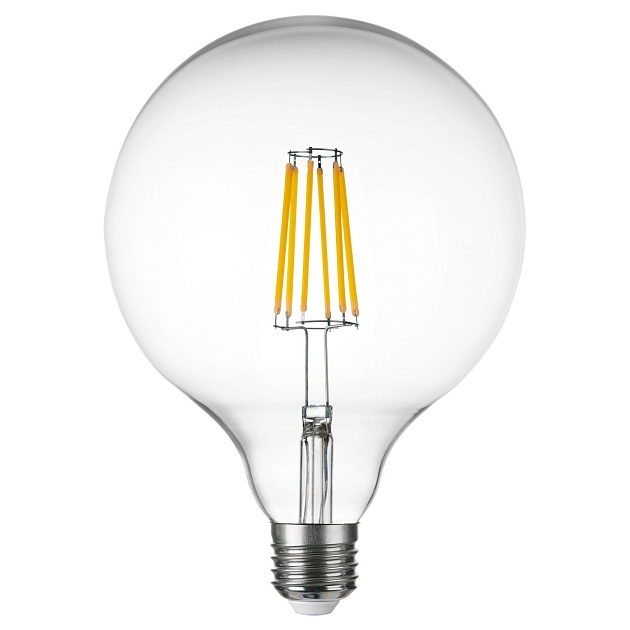 Лампа светодиодная филаментная Lightstar LED Filament E27 10W 3000K груша прозрачная 933202 фото 