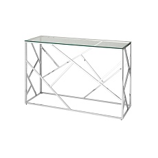 Консоль Stool Group АРТ ДЕКО 120х40 прозрачное стекло сталь серебро ECST-015 (120x40)
