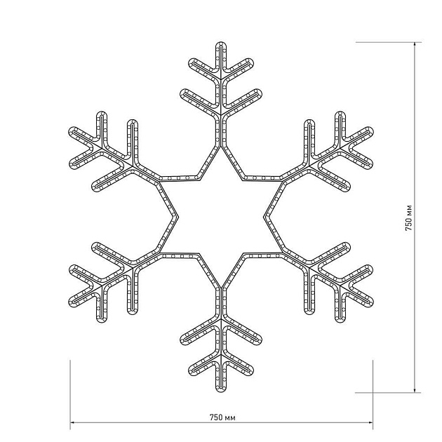 Светодиодная фигура Ardecoled Снежинка ARD-Snowflake-M3-920X920-432Led White 025307 фото 3