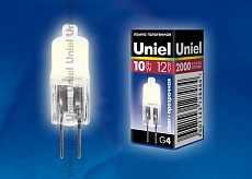 Лампа галогенная Uniel G4 10W прозрачная JC-12/10/G4 CL 00480 1