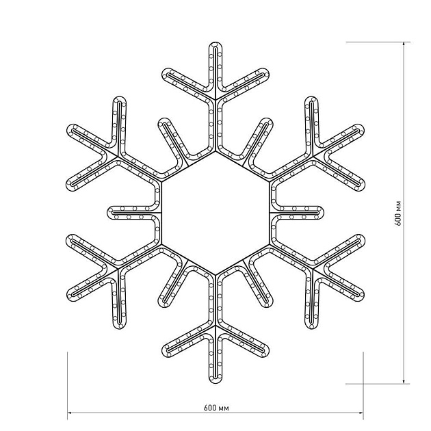 Светодиодная фигура Ardecoled ARD-Snowflake-M5-600x600-360LED White 025308 фото 3