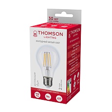Лампа светодиодная филаментная Thomson E27 9W 6500K груша прозрачная TH-B2331 3