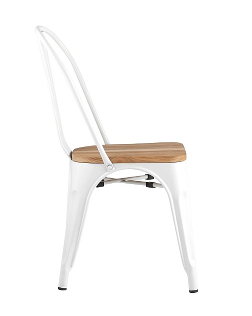 Барный стул Tolix белый глянцевый + светлое дерево YD-H440B-W LG-02 фото 8