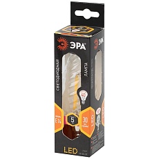 Лампа светодиодная филаментная ЭРА E14 5W 2700K прозрачная F-LED BTW-5W-827-E14 Б0027935 1