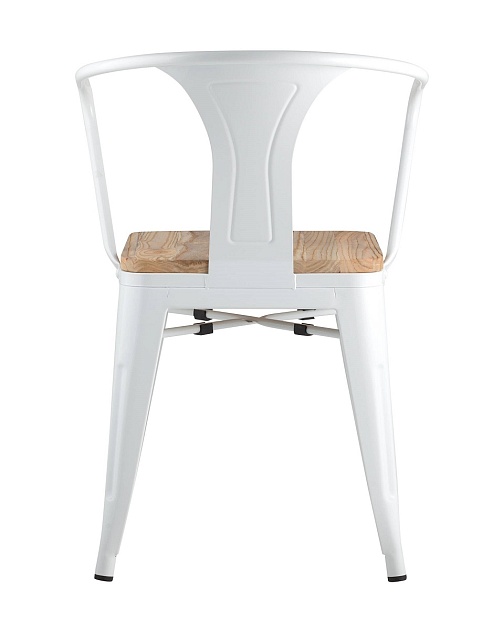 Барный стул Tolix Arm Wood белый глянцевый + светлое дерево YD-H440AR-W LG-02 фото 4