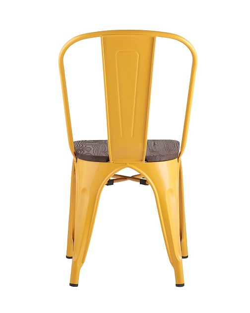 Барный стул Tolix желтый глянцевый + темное дерево YD-H440B-W LG-06 фото 3