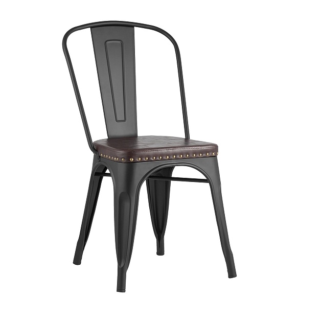 Барный стул Tolix Soft черный матовый LF818C MATTE BLACK 3474+PU7005 фото 