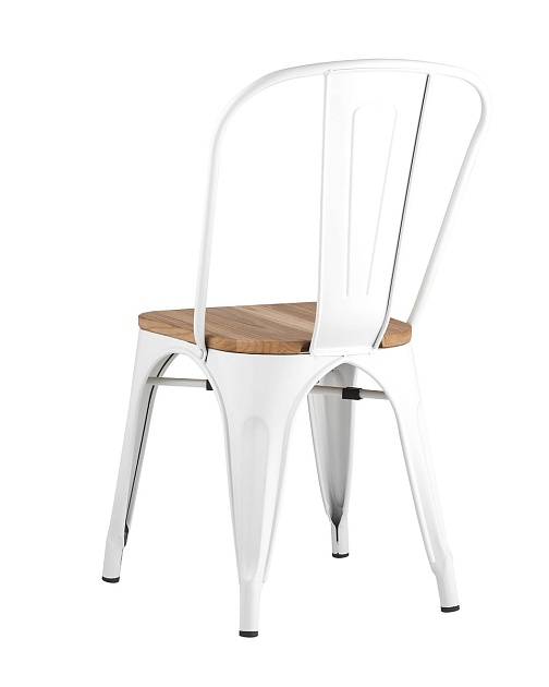 Барный стул Tolix белый глянцевый + светлое дерево YD-H440B-W LG-02 фото 3
