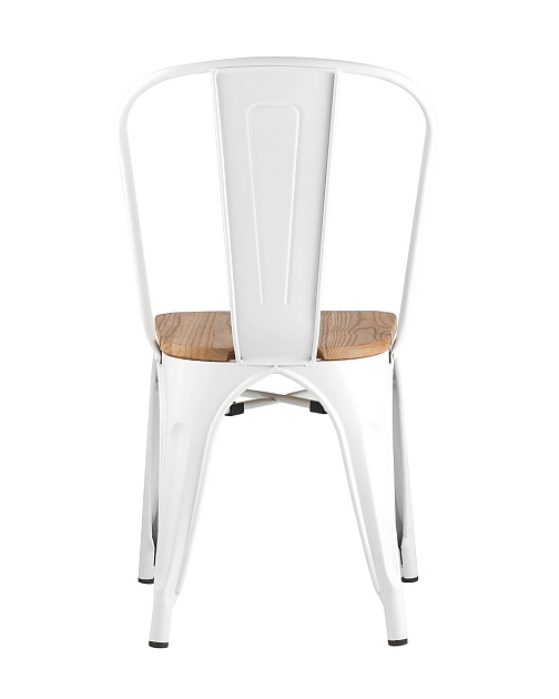 Барный стул Tolix белый глянцевый + светлое дерево YD-H440B-W LG-02 фото 2