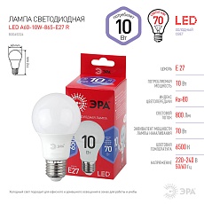 Лампа светодиодная ЭРА E27 10W 6500K матовая A60-10W-865-E27 R Б0045324 1