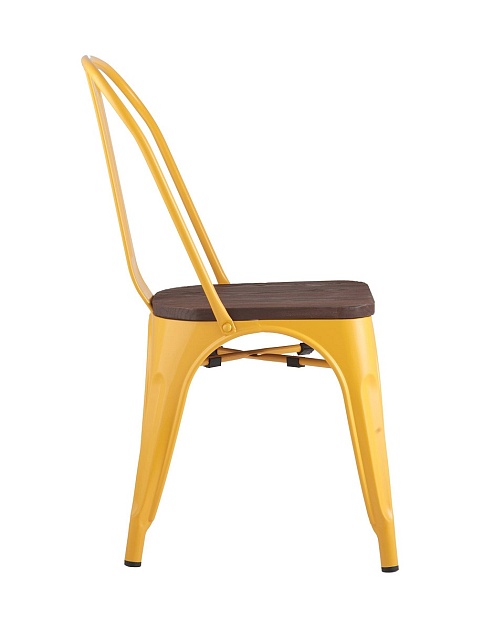 Барный стул Tolix желтый глянцевый + темное дерево YD-H440B-W LG-06 фото 2