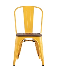 Барный стул Tolix желтый глянцевый + темное дерево YD-H440B-W LG-06 5