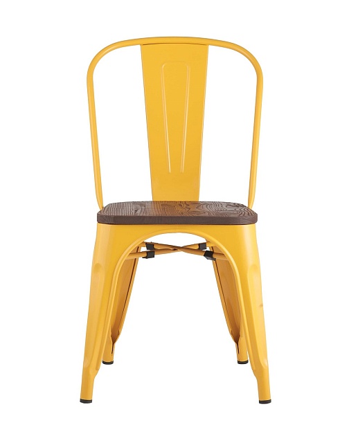 Барный стул Tolix желтый глянцевый + темное дерево YD-H440B-W LG-06 фото 6