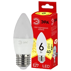 Лампа светодиодная ЭРА E27 6W 2700K матовая ECO LED B35-6W-827-E27 Б0020620 2
