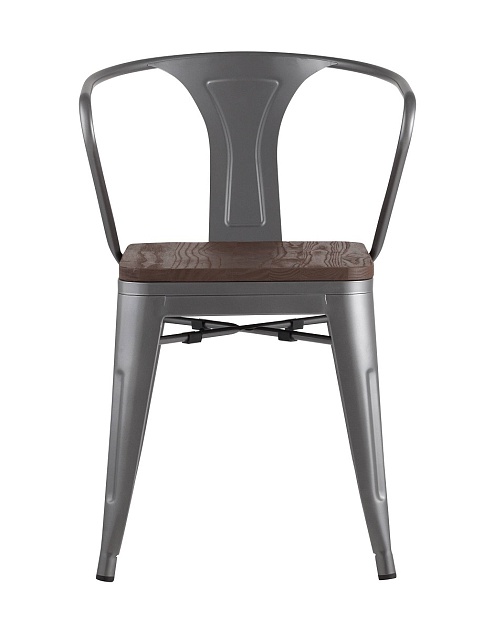 Барный стул Tolix Arm Wood серебристый матовый + темное дерево YD-H440AR-W YG-15 фото 6