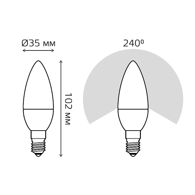Лампа светодиодная Gauss E14 6W 3000K матовая 33116 фото 2