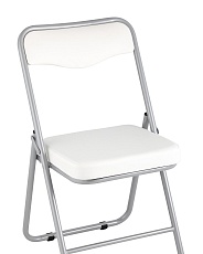 Складной стул Stool Group Джонни экокожа белый каркас металлик fb-jonny-eco-100 1