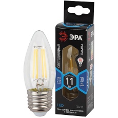 Лампа светодиодная филаментная ЭРА E27 11W 4000K прозрачная F-LED B35-11w-840-E27 Б0046988 2