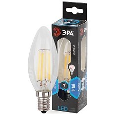 Лампа светодиодная филаментная ЭРА E14 7W 4000K прозрачная F-LED B35-7W-840-E14 Б0027943 2