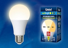 Лампа светодиодная Uniel E27 10W 3000K матовая LED-A60-10W/WW/E27/FR/MB PLM11WH UL-00002371 1