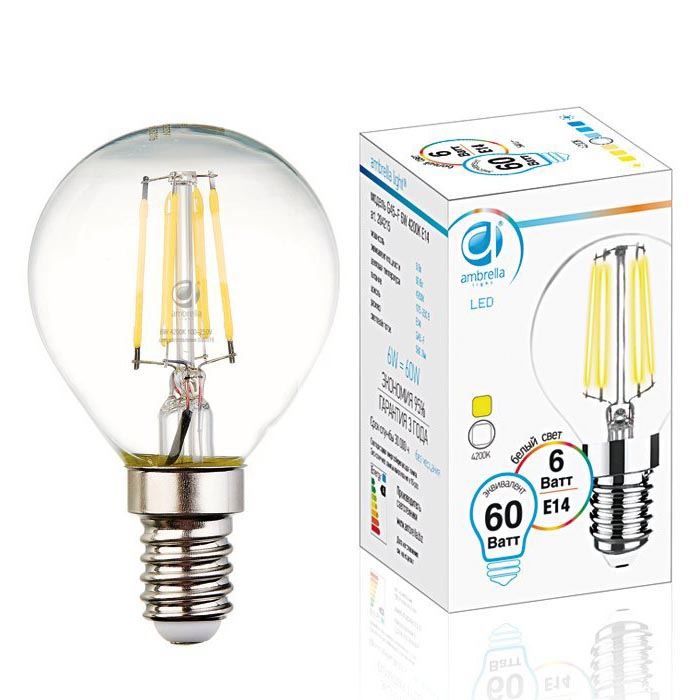 Лампа светодиодная филаментная Ambrella light E14 6W 4200K прозрачная 204215, Прозрачный, 204215 Filament
Лампа светодиодная филаментная Ambrella light E14 6W 4200K прозрачная 204215, Прозрачный, 204215 Filament