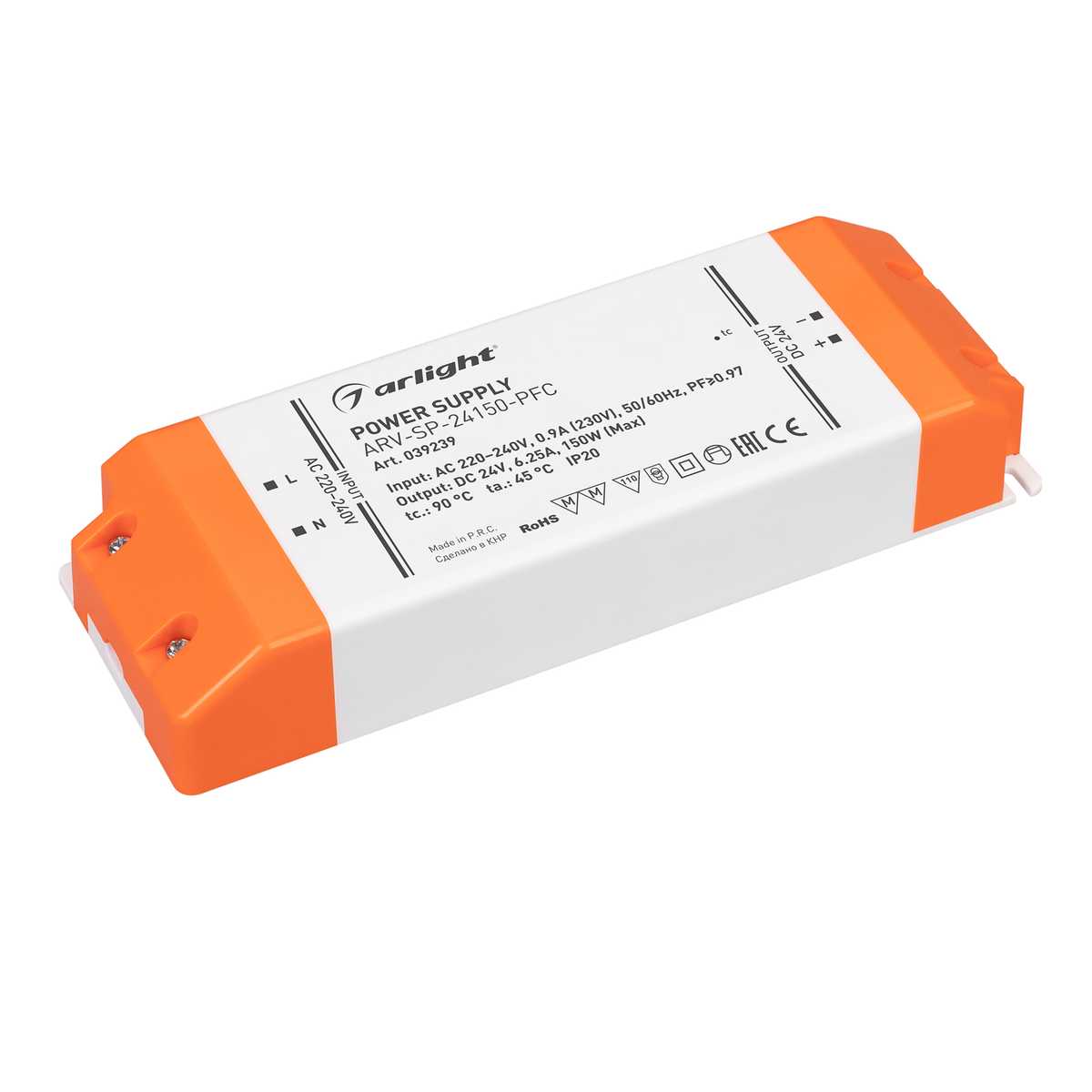 Блок питания Arlight ARV-SP-24150-PFC 24V 150W IP20 6,25A 039239, Белый, 039239 ARV-SP-PFC
Блок питания Arlight ARV-SP-24150-PFC 24V 150W IP20 6,25A 039239, Белый, 039239 ARV-SP-PFC