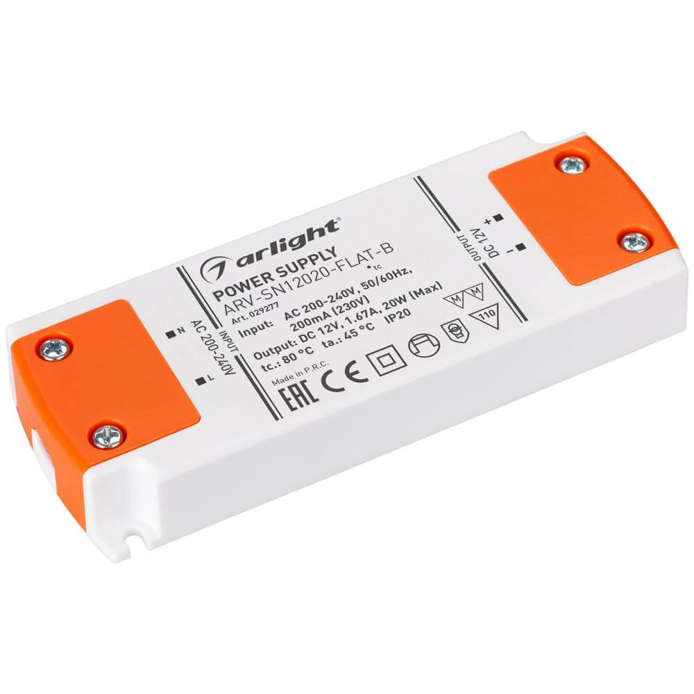 Блок питания Arlight ARV-SN12020-FLAT-B 12V 20W IP20 1.67A 029277, Белый, 029277 ARV-SN-FLAT-B
Блок питания Arlight ARV-SN12020-FLAT-B 12V 20W IP20 1.67A 029277, Белый, 029277 ARV-SN-FLAT-B