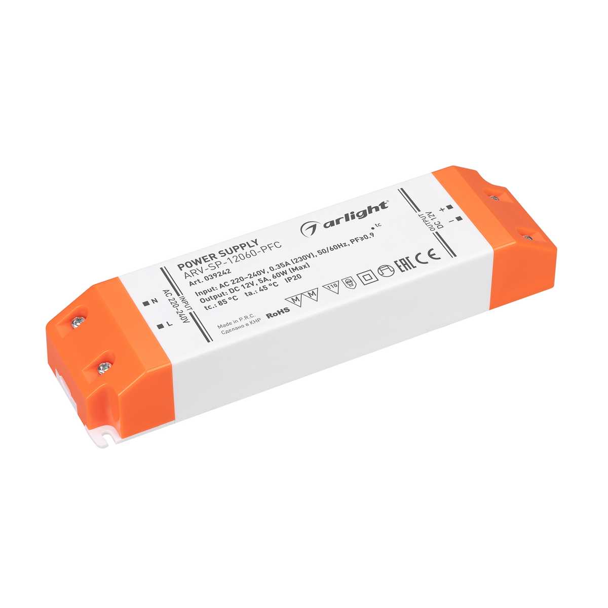 Блок питания Arlight ARV-SP-12060-PFC 12V 60W IP20 5A 039242, Белый, 039242 ARV-SP-PFC
Блок питания Arlight ARV-SP-12060-PFC 12V 60W IP20 5A 039242, Белый, 039242 ARV-SP-PFC