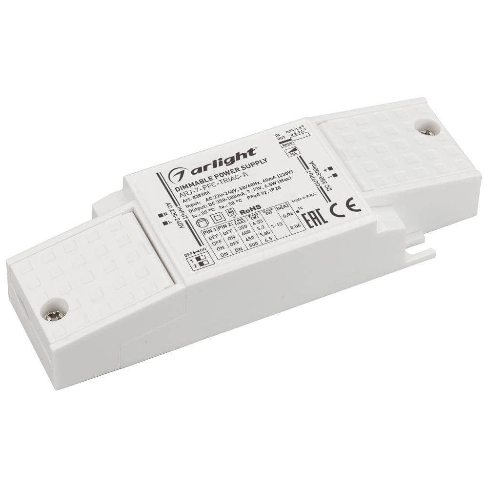 Драйвер Arlight ARJ-7-PFC-Triac-A 7-13V 6,5W IP20 0,35-0,5A 028188, Белый, 028188 ARJ-PFC-Triac-A ()
Драйвер Arlight ARJ-7-PFC-Triac-A 7-13V 6,5W IP20 0,35-0,5A 028188, Белый, 028188 ARJ-PFC-Triac-A ()