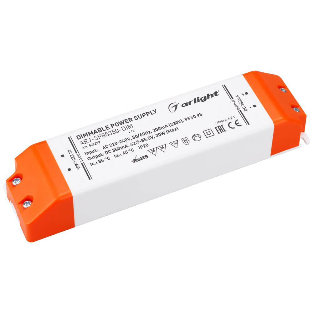 Драйвер Arlight ARJ-SP85350-DIM 42,5-85,5V 30W IP20 0,35A 022299, Белый, 022299 ARJ-SP-DIM ()
Драйвер Arlight ARJ-SP85350-DIM 42,5-85,5V 30W IP20 0,35A 022299, Белый, 022299 ARJ-SP-DIM ()