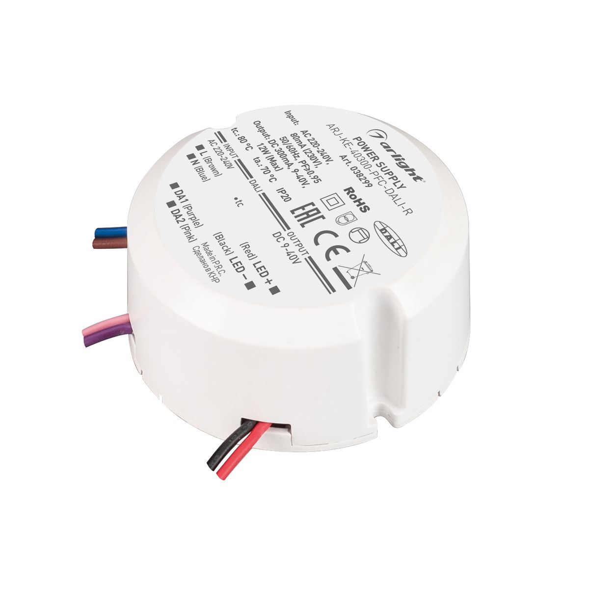 Драйвер Arlight ARJ-KE-40300-PFC-Dali-R 9-40V 12W IP20 0,3A 038299, Белый, 038299 ARJ-KE-PFC-Dali-R ()
Драйвер Arlight ARJ-KE-40300-PFC-Dali-R 9-40V 12W IP20 0,3A 038299, Белый, 038299 ARJ-KE-PFC-Dali-R ()