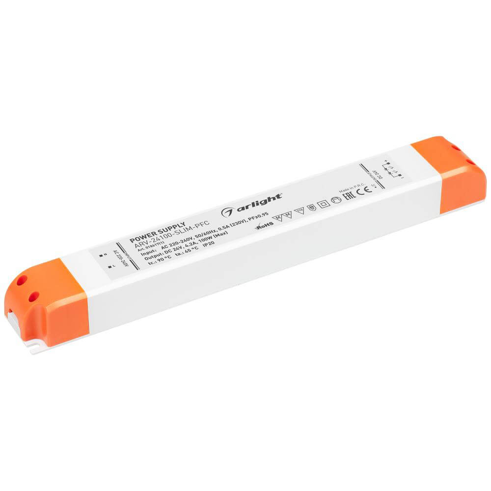 Блок питания Arlight ARV-24100-Slim-PFC 24V 24V 100W IP20 4,2A 018617(1), Белый, 018617(1) ARV-Slim-PFC
Блок питания Arlight ARV-24100-Slim-PFC 24V 24V 100W IP20 4,2A 018617(1), Белый, 018617(1) ARV-Slim-PFC