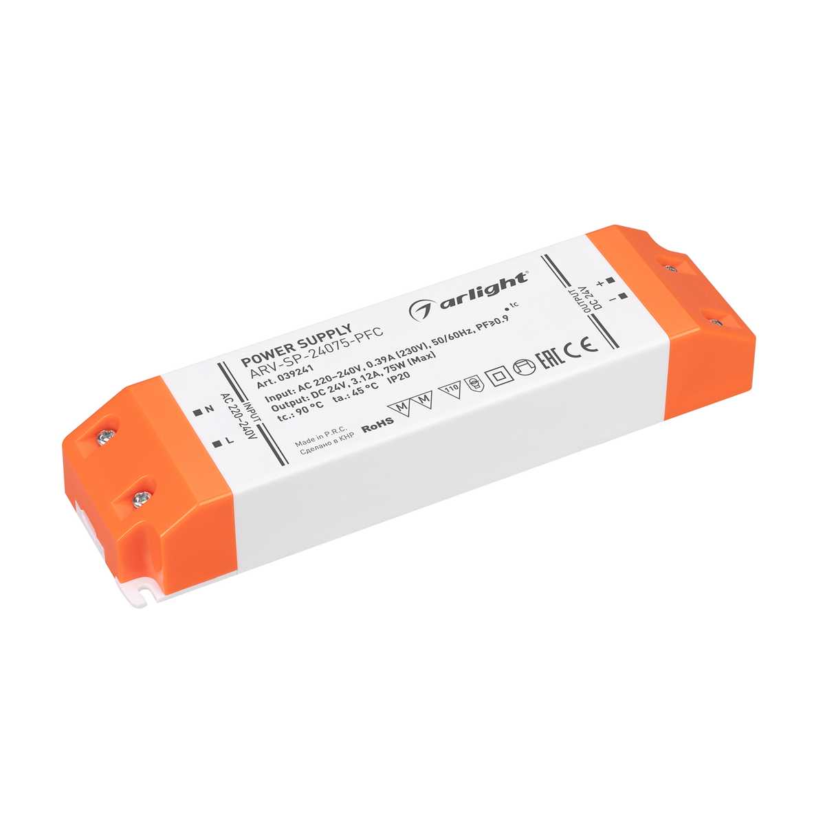 Блок питания Arlight ARV-SP-24075-PFC 24V 75W IP20 3,12A 039241, Белый, 039241 ARV-SP-PFC
Блок питания Arlight ARV-SP-24075-PFC 24V 75W IP20 3,12A 039241, Белый, 039241 ARV-SP-PFC