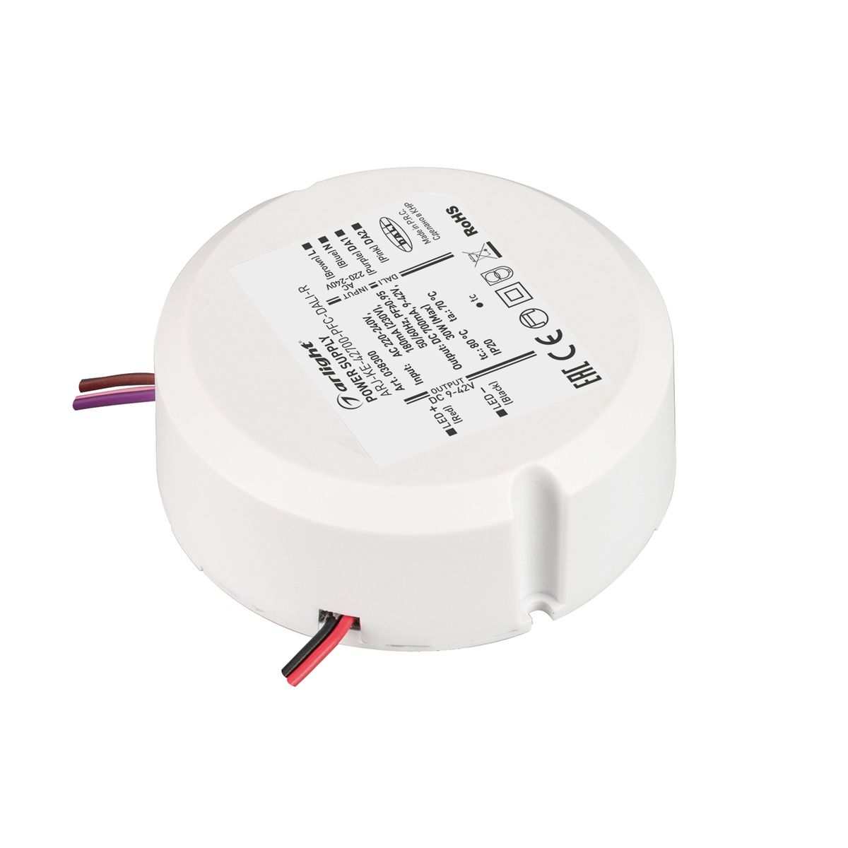 Драйвер Arlight ARJ-KE-42700-PFC-Dali-R 9-42V 30W IP20 0,7A 038300, Белый, 038300 ARJ-KE-PFC-Dali-R ()
Драйвер Arlight ARJ-KE-42700-PFC-Dali-R 9-42V 30W IP20 0,7A 038300, Белый, 038300 ARJ-KE-PFC-Dali-R ()