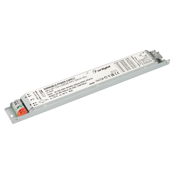 Драйвер Arlight ARJ-SP-120-Linear-PFC-Dali2-ADJ 80-330V 120W IP20 0,3-0,7A 035537, Серый, 035537 ARJ-SP ()
Драйвер Arlight ARJ-SP-120-Linear-PFC-Dali2-ADJ 80-330V 120W IP20 0,3-0,7A 035537, Серый, 035537 ARJ-SP ()
