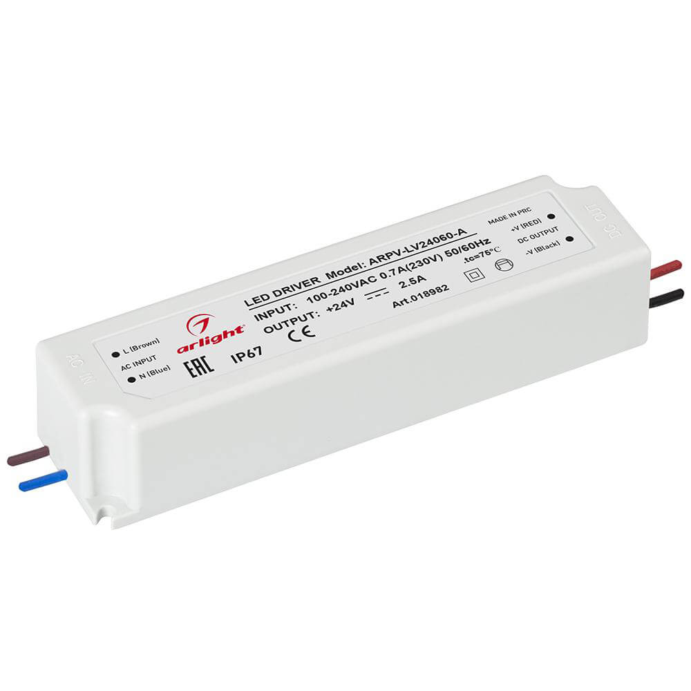 Блок питания Arlight ARPV-LV24060-A 24V 60W IP67 2,5A 018982(1), Белый, 018982(1) ARPV-LV
Блок питания Arlight ARPV-LV24060-A 24V 60W IP67 2,5A 018982(1), Белый, 018982(1) ARPV-LV