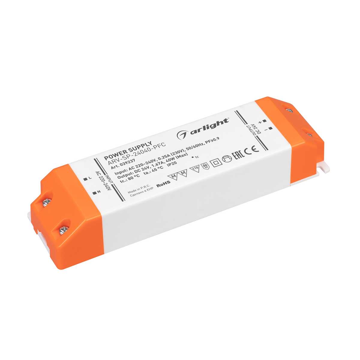 Блок питания Arlight ARV-SP-24040-PFC 24V 40W IP20 1,67A 039237, Белый, 039237 ARV-SP-PFC
Блок питания Arlight ARV-SP-24040-PFC 24V 40W IP20 1,67A 039237, Белый, 039237 ARV-SP-PFC