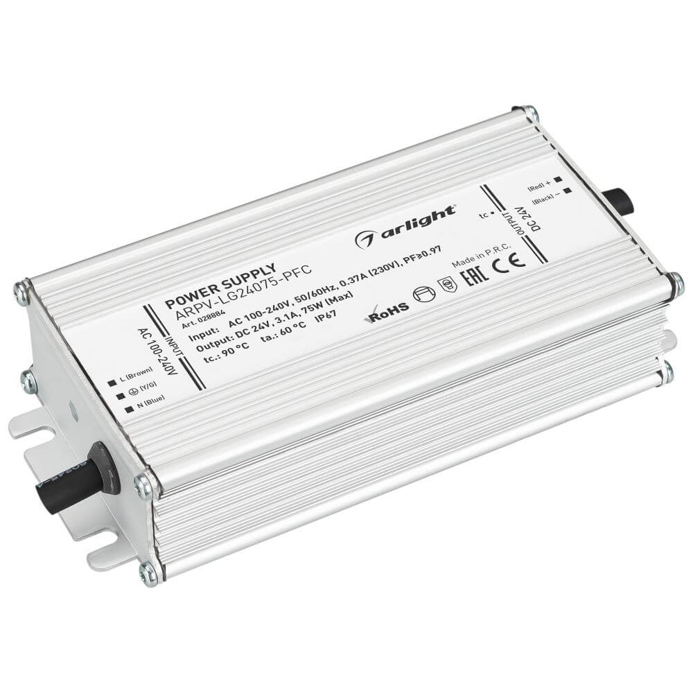 Блок питания Arlight ARPV-LG24075-PFC 24V 75W IP67 3,1A 028884, Серый, 028884 ARPV-LG-PFC
Блок питания Arlight ARPV-LG24075-PFC 24V 75W IP67 3,1A 028884, Серый, 028884 ARPV-LG-PFC