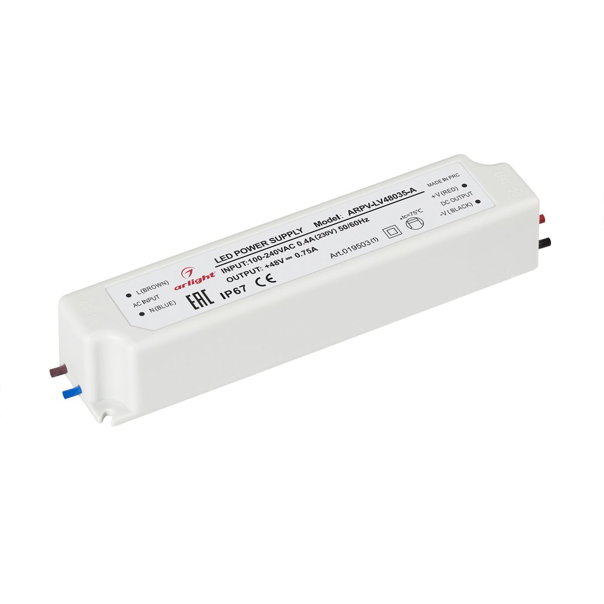 Блок питания Arlight ARPV-LV48035-A 48V 36W IP67 0,75A 019503(1), Белый, 019503(1) ARPV-LV
Блок питания Arlight ARPV-LV48035-A 48V 36W IP67 0,75A 019503(1), Белый, 019503(1) ARPV-LV