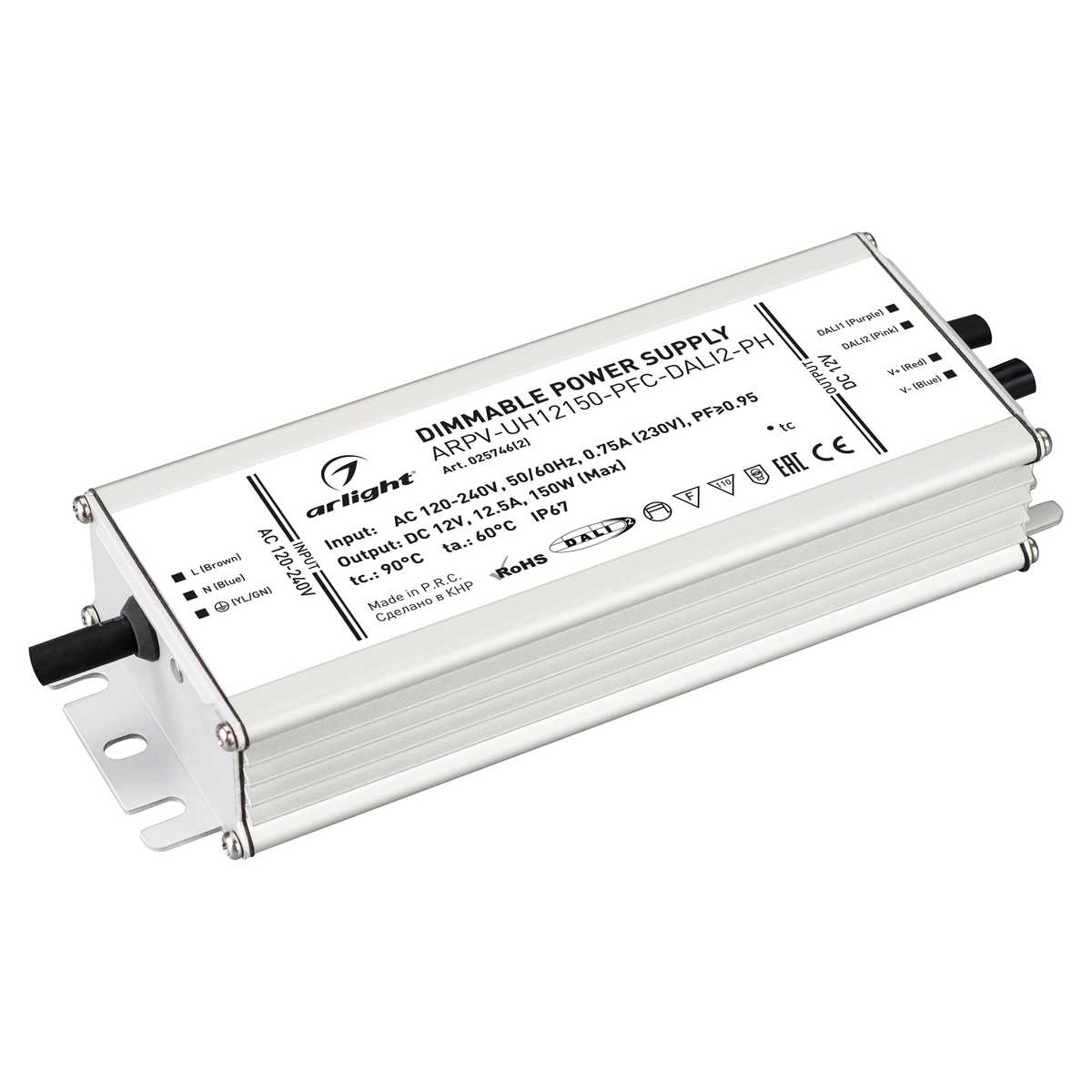 Блок питания Arlight ARPV-UH12150-PFC-Dali2-PH 12V 150W IP67 12,5A 025746(2), Серый, 025746(2) ARPV-UH-PFC-Dali2-PH ()
Блок питания Arlight ARPV-UH12150-PFC-Dali2-PH 12V 150W IP67 12,5A 025746(2), Серый, 025746(2) ARPV-UH-PFC-Dali2-PH ()