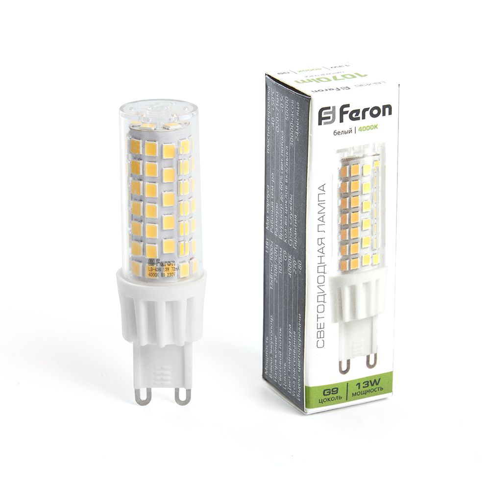 Лампа светодиодная Feron G9 13W 4000K прозрачная LB-436 38153, Прозрачный, 38153 LB-436
Лампа светодиодная Feron G9 13W 4000K прозрачная LB-436 38153, Прозрачный, 38153 LB-436