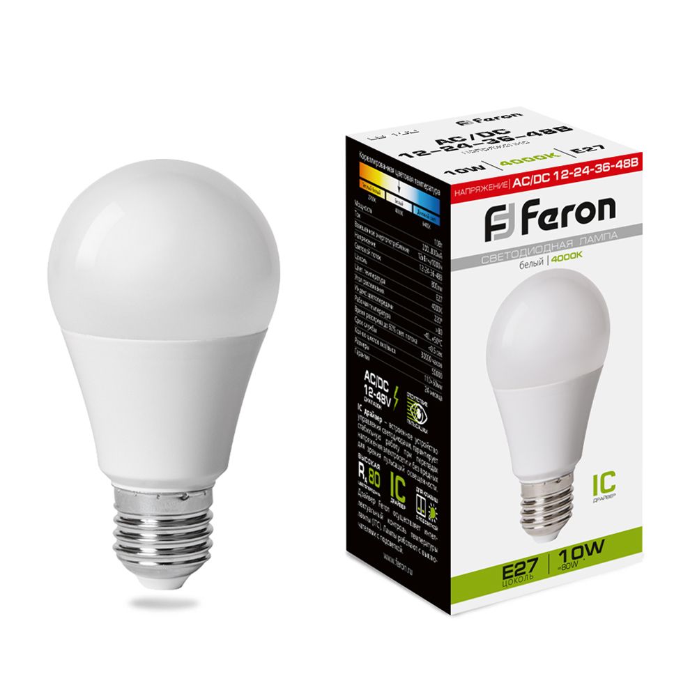 Лампа светодиодная низковольтная Feron E27 10W 4000K матовая LB-192 38265, Матовый, 38265
Лампа светодиодная низковольтная Feron E27 10W 4000K матовая LB-192 38265, Матовый, 38265